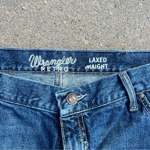 Wrangler Retro 38x32 Relaxed Straight Jeans Creek Wash - Picture 4 of 7
